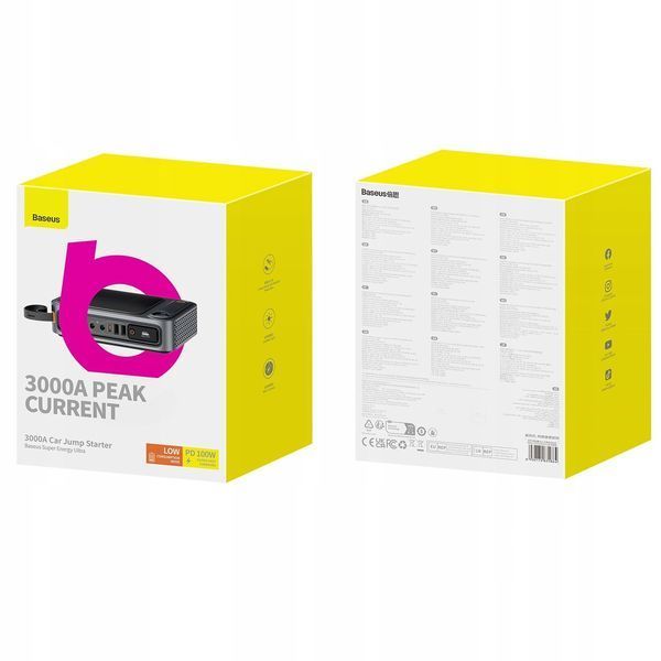 Автомобільний пусковий пристрій baseus super energy ultra powerbank jump starter 3000a (26800mah) C00251400111-00 фото