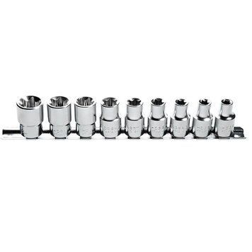 Набір головок torx 9 шт., 1/2", розмір e10-e24 hogert ht1a880 HT1A880 фото