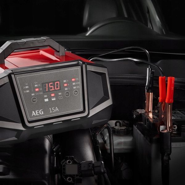Зарядний пристрій для майстерень aeg wm15 з мікропроцесором, для акумуляторів 6в/2а, 12в/10а WM15 фото