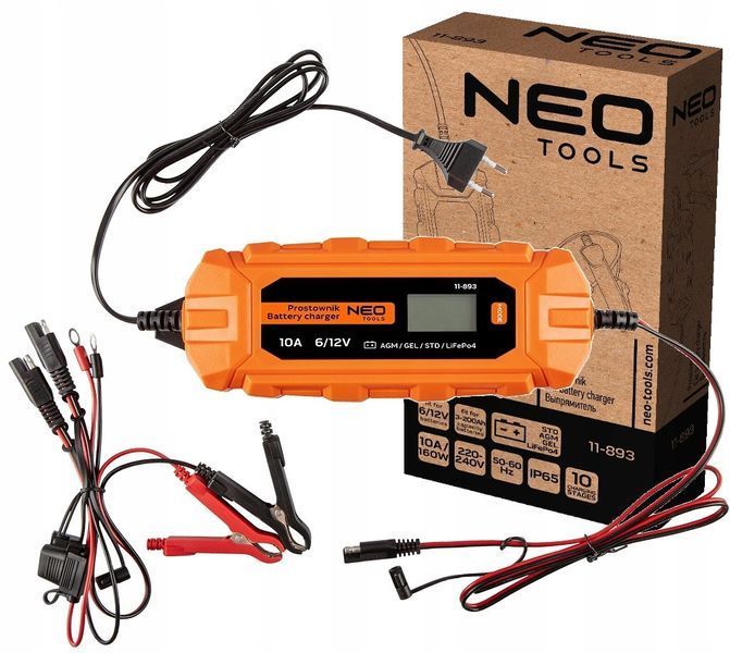 Зарядний пристрій 10а/160вт 3-200 ач neo tools 11-892 Neo Tools 11-892 фото