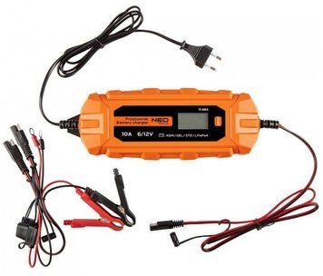 Зарядний пристрій neo tools 10а 160вт 3-200ач для автомобільних акумуляторів agm gel (11-893) Neo Tools 11-893 фото